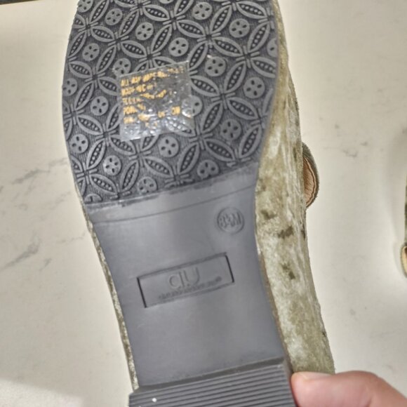 Air Underground Mule Womens Size 8.5 Green Crushed Velvet Studded Slip On Loafer - Picture 12 of 13